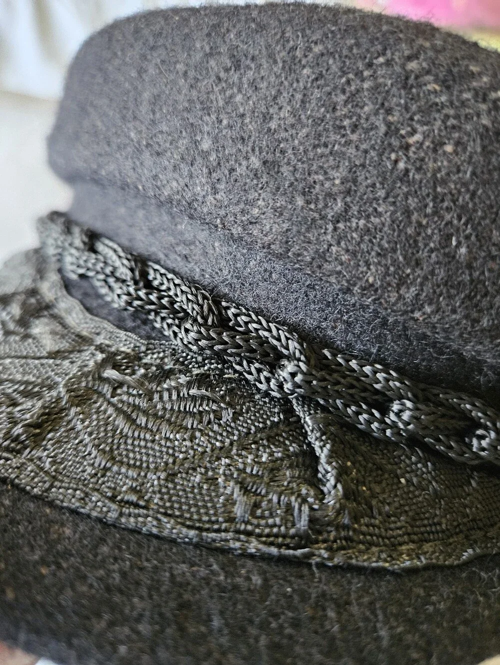 Vintage Black Wool Greek Fisherman’s Cap - Great Condition